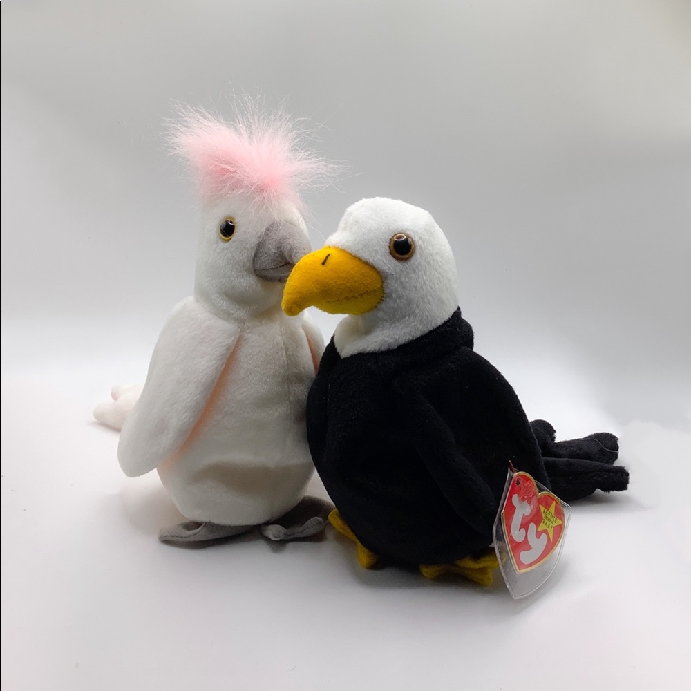 Baldy and kuku Beanie Babies